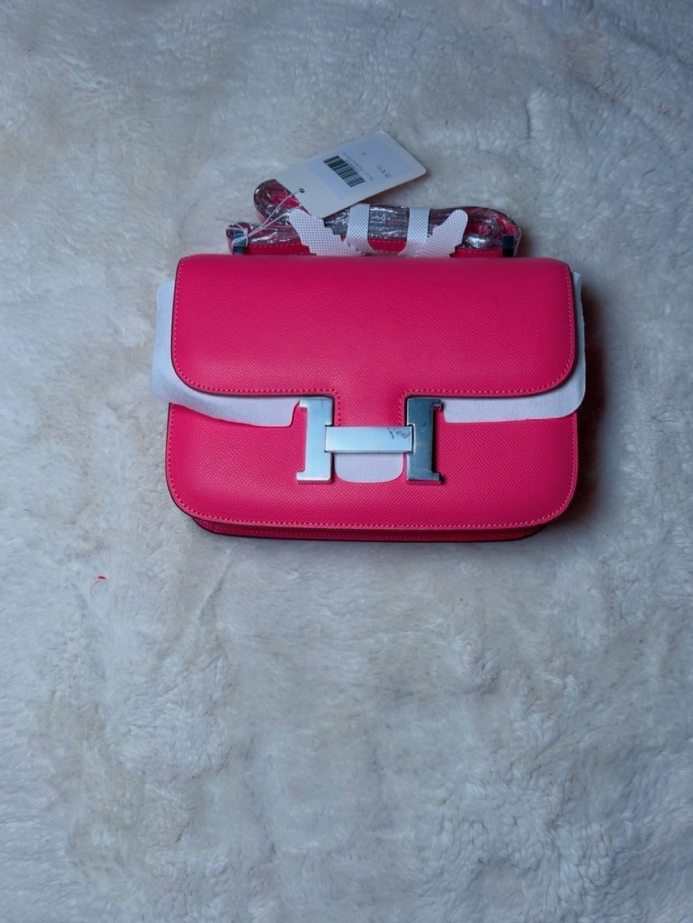 Women's Pink Crossbody Bag with Silver Hinge Accent